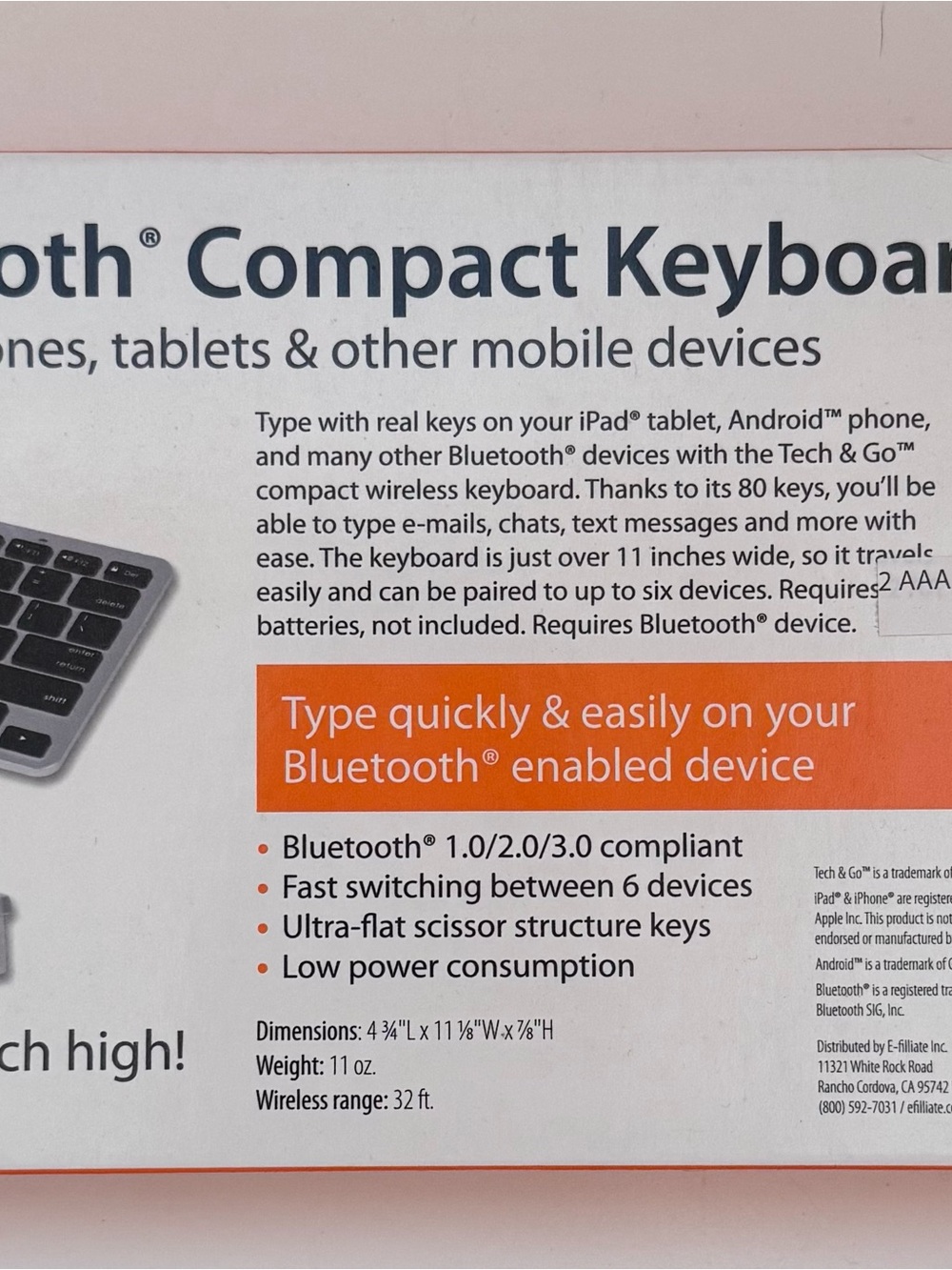 Bluetooth Compact Keyboard - Picture 2 of 3